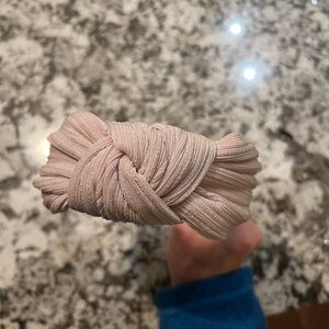 Anthropologie Pleated Knot Shimmering Pink Headband
